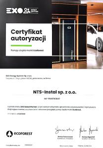 certyfikat autoryzacji ecoforest